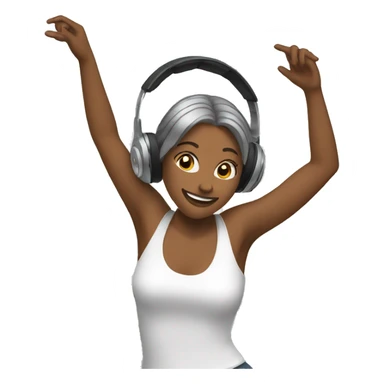 woman dancing with headphones sticker