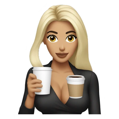 blonde kim kardashian holding coffee sticker