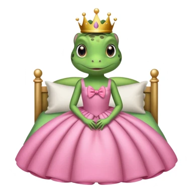 princess frog on bed pink bow with a pink dress cute girly pop sticker