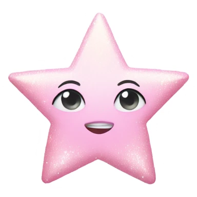pale pink star sparkle sticker