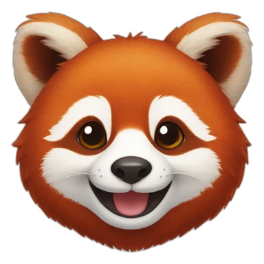 A smiling red panda sticker