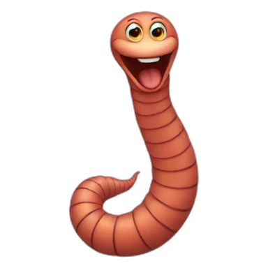 polite worm sticker