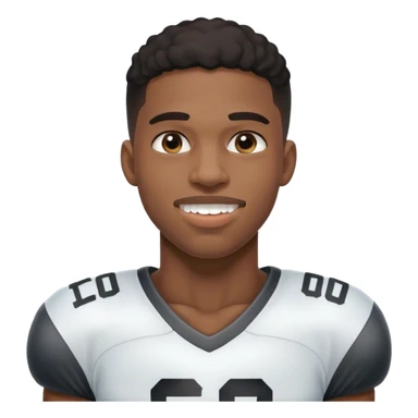 Black football player with braces sticker