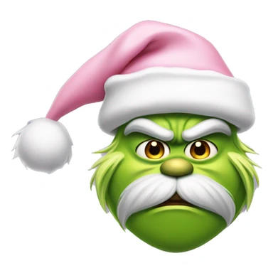 Grinch with a light pink santa hat sticker