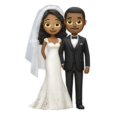 bride and groom sticker