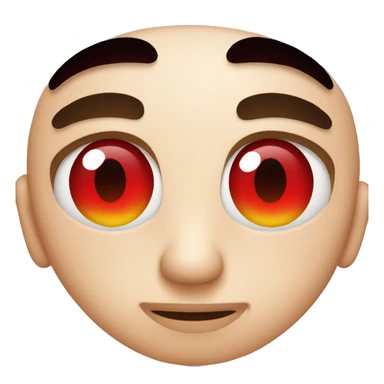 Red eyes straight face sticker