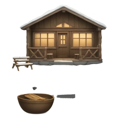 winter cabin sticker
