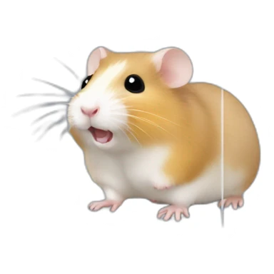 Small Hamster in large clear plastic cage with clear plastic tunnels sticker