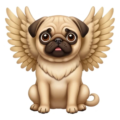 Pug dog with wings sticker