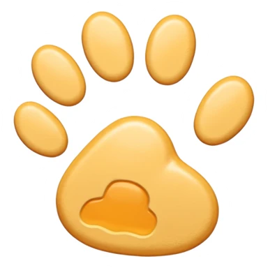 a very light pale pastel orangey yellow pawprint sticker