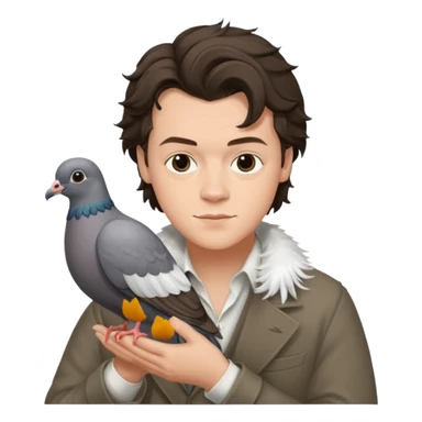 harry styles holding a pigeon sticker