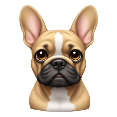 Tan and black French bulldog with ears that fold down sticker