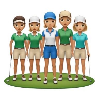 Several men golfing with 1 woman  sticker