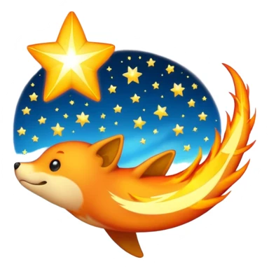 Meteor – Bright falling star with blazing tail sticker
