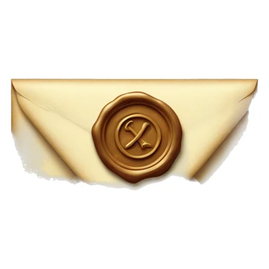 an envelope with a vintage elegant wax seal sticker