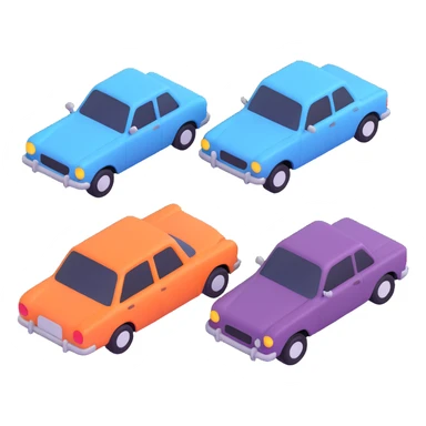 four cars together sticker