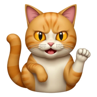 gato scratching and mad realistic sticker