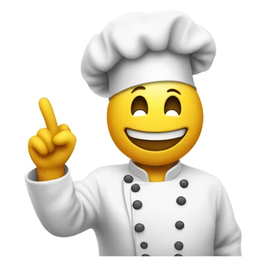 Smiley face wearing chefs hat blowing a kiss with hand sticker