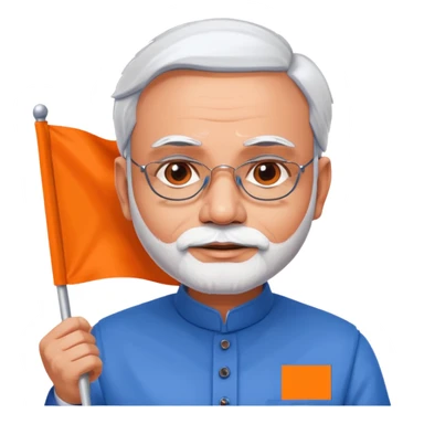 Modi holding bjp flag sticker