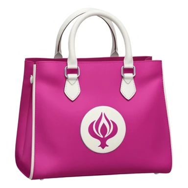 bolsa fucsia con asas blancas y en el centro de la bolsa el logo de druni perfumerias en color blanco sticker