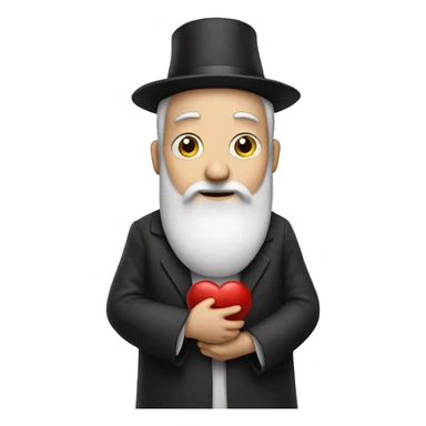 white rabbi hold heart sticker