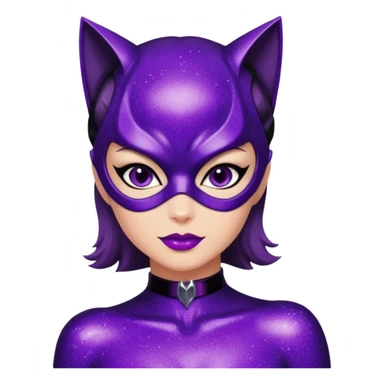 glitter purple Cat woman sexy sticker