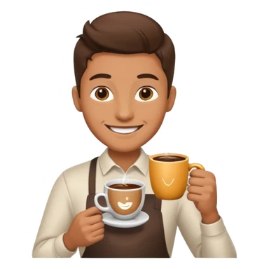 barista with big cup of coffee sticker