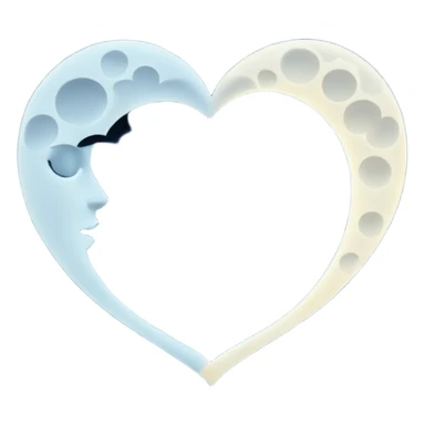 night time heart with moon in the middle  sticker