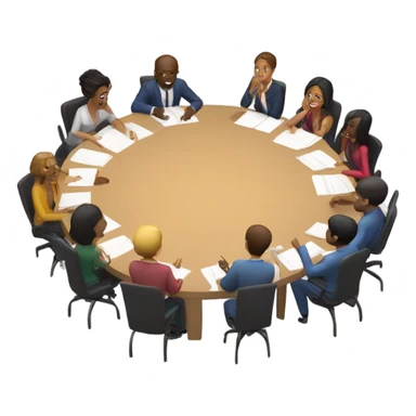 group discussion at a table sticker