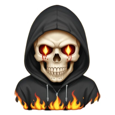 Bro I wanna skull with hoodie on the hoodie has to be on fire and I want matrix blood with the codes and weird numbers spilling out eyes and mouth almost give him a diamond grill in his mouth make it shinny where is the matrix symbols  sticker