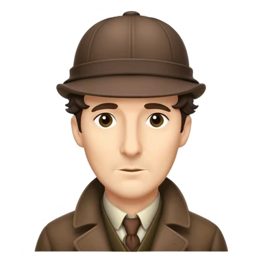 sherlock holmes in deerstalker hat sticker