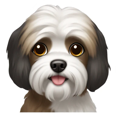 Brown black and white Maltese  sticker