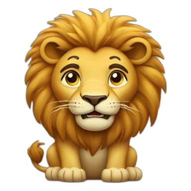 Lion pleading  sticker