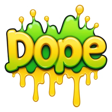 the word DOPE graffiti style sticker
