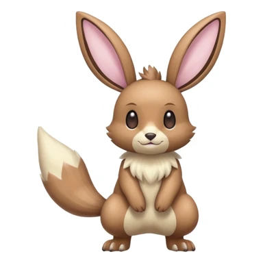 Pastel Shiny Colorful Lopunny-Buneary-Eevee-Furret-Linoone-fusion (full body) sticker