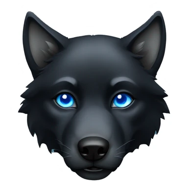 fierce black Wolf with blue eyes sticker