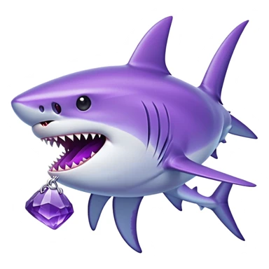 Blue shark bites an amethyst  sticker