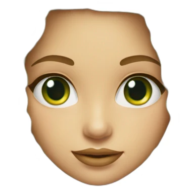 Chica rubia pelo rizado largo y flequillo, ojos verdes con ropa verde + pc sticker