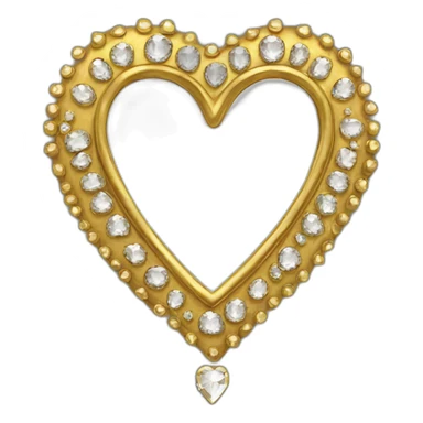 gold and diamond heart mirror sticker