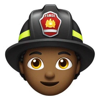 Black firefighter with hat sticker