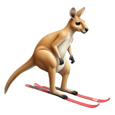 kangaroo farting white skiing sticker