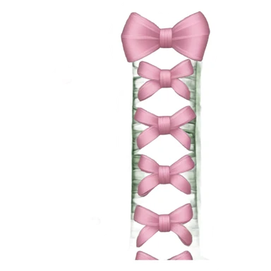 Sage green corset with flower embroidery and pink bows, isolated sticker