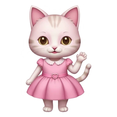 happy girl cat wearing a birthday dress sticker