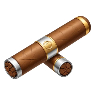 A luxury cigar emoji made of silver chrome, smooth metallic texture, minimal shape, glossy reflections, rich swag aesthetic, iOS emoji style, centered, clean white background sticker