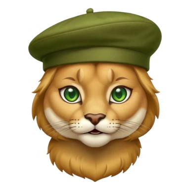 Cougar wearing a beret  sticker