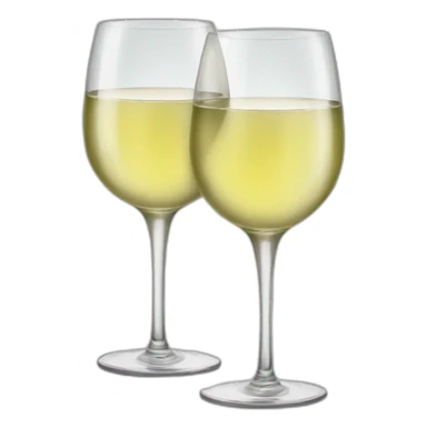 Two glasses of white wine are clink sticker