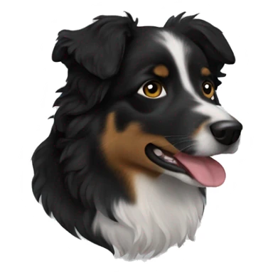 Small black australian shepherd dog sticker