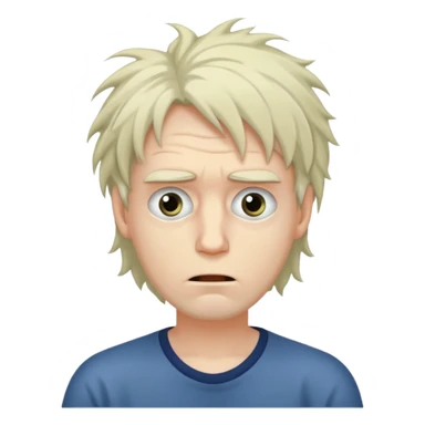 Weak man with disheveled hair sick sticker