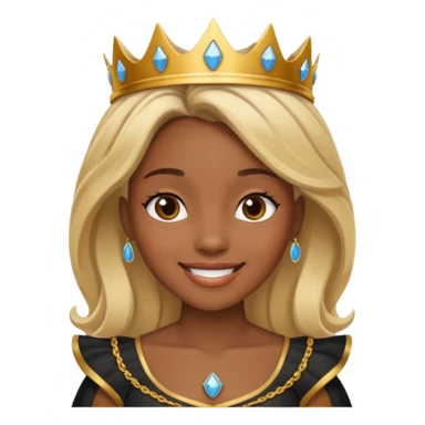 black princess with brown and blonde hair sticker