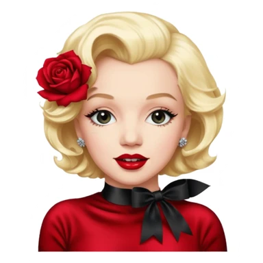 Marilyn Monroe rose with a black velvet ribbon sticker